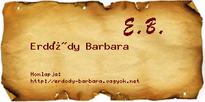 Erdődy Barbara névjegykártya